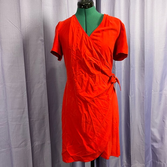 Vintage Don Vito Red Silk Wrap Dress - Picture 1 of 5